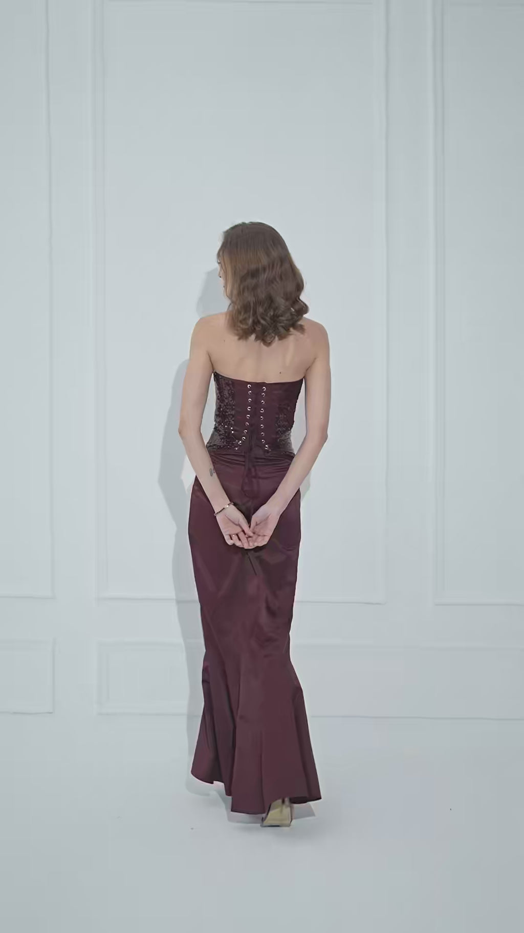 ALEXIS Sequins Corset and Ruffle Midi Skirt Co-ord